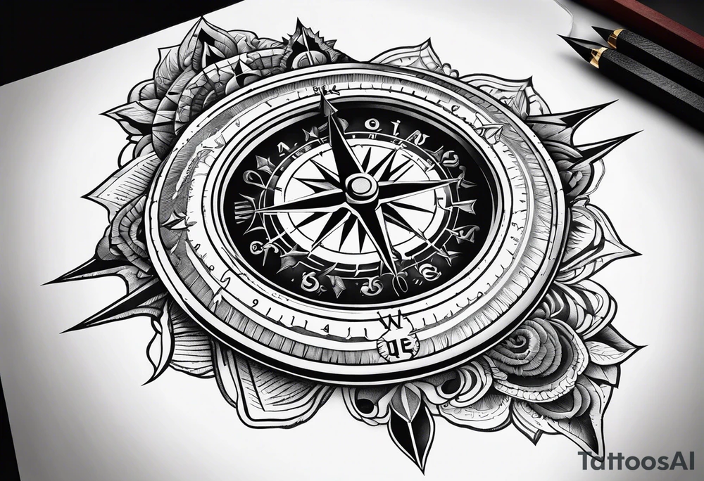Modern Military Compass tattoo idea