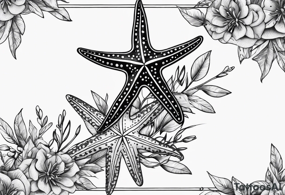 Two Starfish 
olive branch tattoo idea