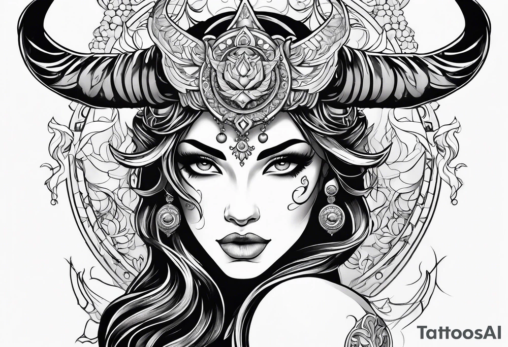 Taurus goddess tattoo idea