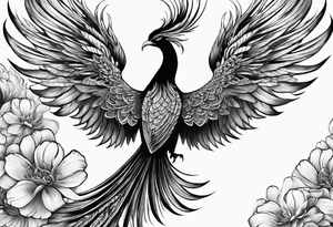 Asian phoenix with a long neck tattoo idea
