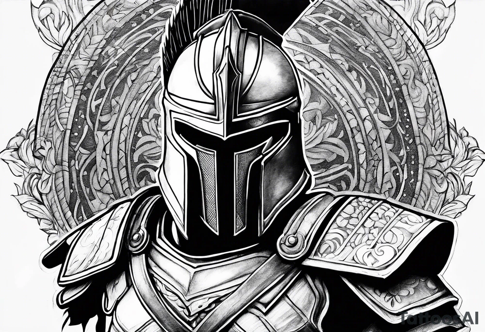Spartan faceless warrior like the movie 300 tattoo idea