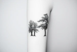 Trees hug the road, blocking out much of the light. tattoo idea