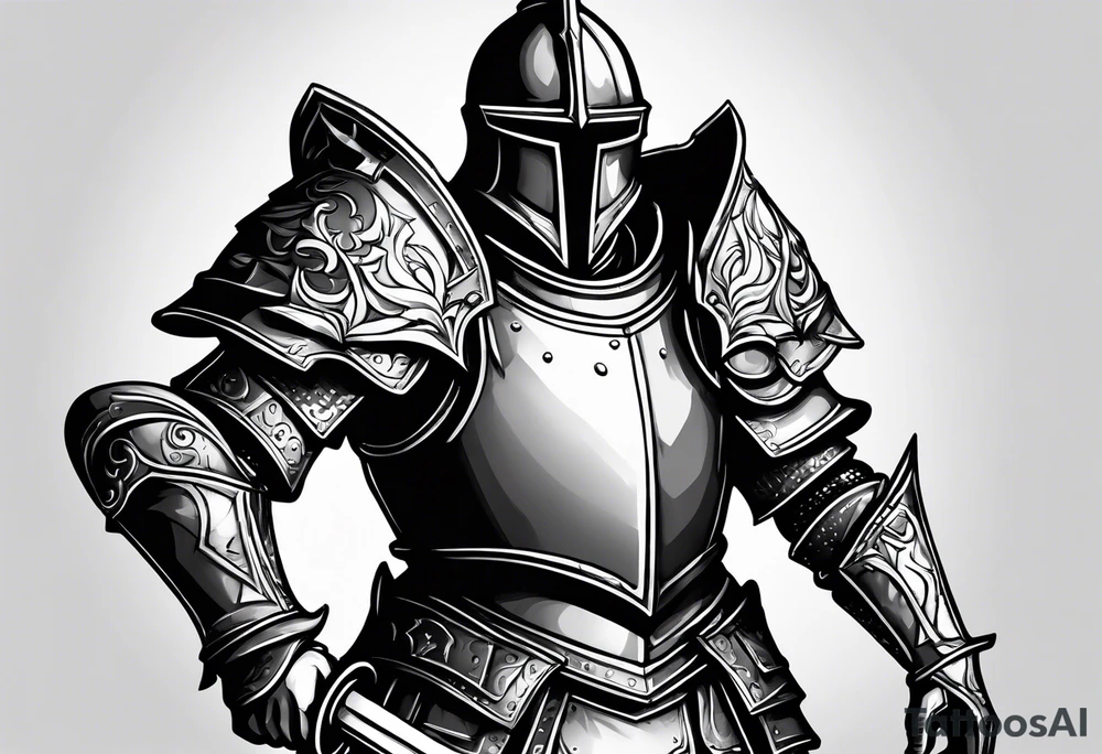knight with heavy armor tattoo idea