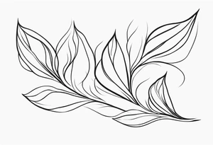 Create a delicate tattoo with beautiful flowing and delicate leaves in fineline minimalistic style tattoo idea