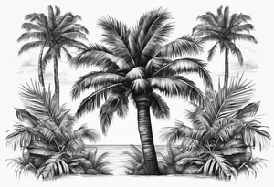 tree palm but instead of leaves there are many palms (part of hand) tattoo idea