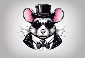 I have a gangster rat currently, El caponr style,  design something that goes with it tattoo idea