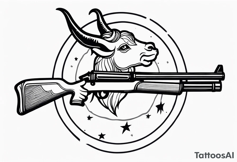 capricorn with a shotgun tattoo idea