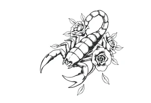 Scorpion with roses tattoo idea