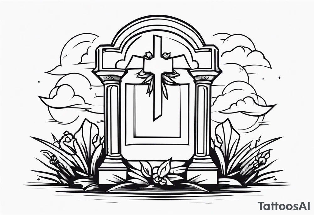 Tombstone tattoo design but no cross tattoo idea