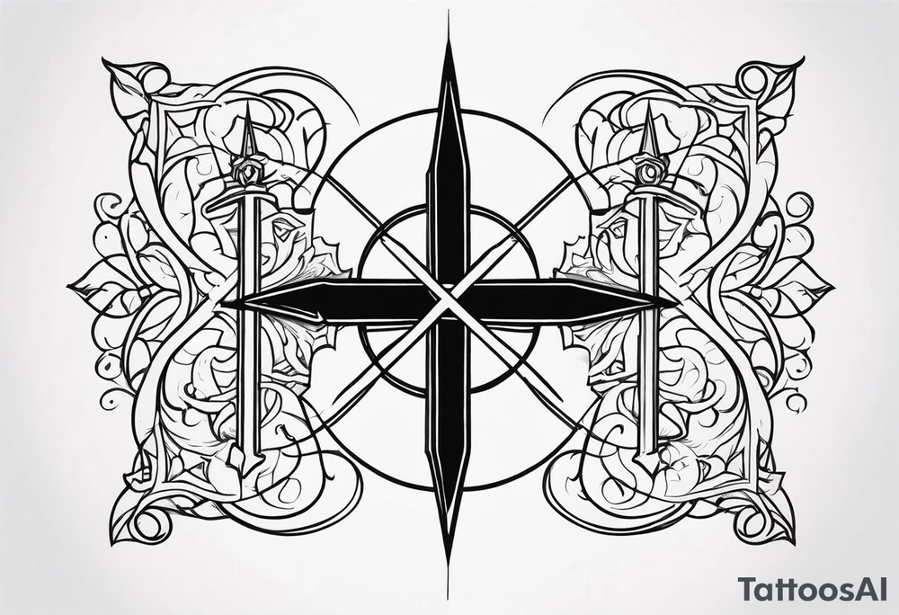 Crossroads between good and evil, indulgence and discipline tattoo idea