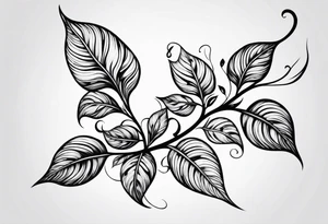 Curved leaves tattoo idea