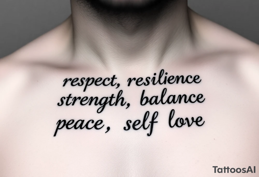 Respect resilience strength balance peace self love tattoo idea