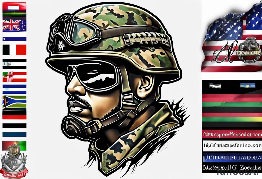 Army soldier memorial tattoo idea