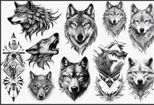 Wolf sleeve tattoo idea