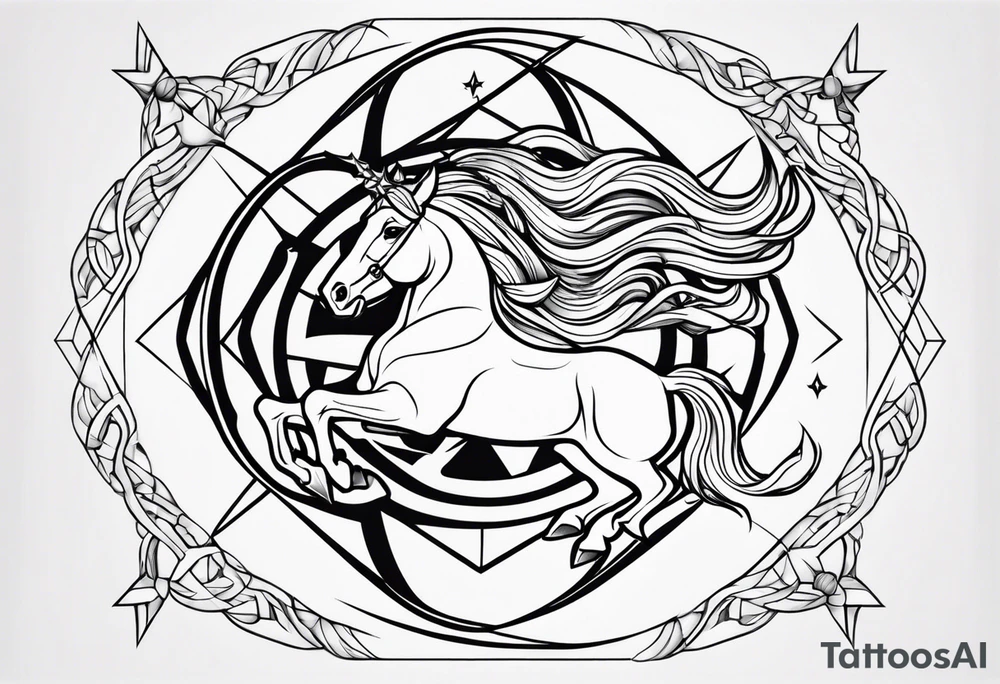 Sagittarius and cancer zodiac sign half sleeve tattoo idea
