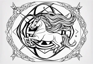 Sagittarius and cancer zodiac sign half sleeve tattoo idea