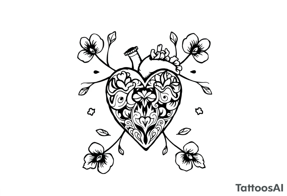 April heart tattoo idea