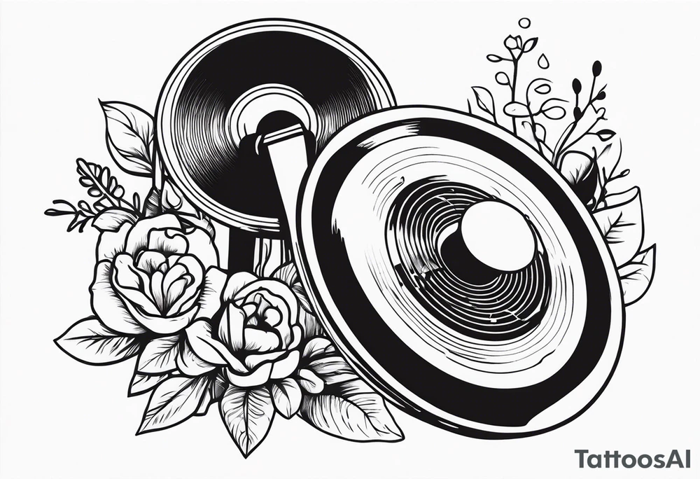 vintage phonograh tattoo idea