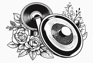 vintage phonograh tattoo idea