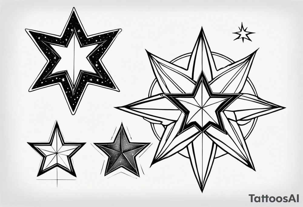 3 stages of a star tattoo idea