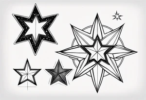 3 stages of a star tattoo idea
