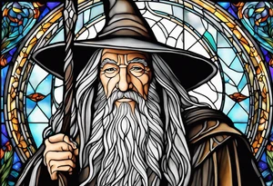 Gandalf in stained glass tattoo idea
