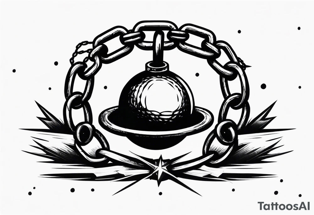 Ball and chain flail with spikes tattoo idea