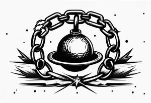 Ball and chain flail with spikes tattoo idea