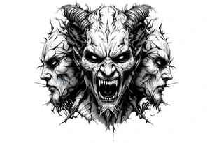 Stone bust hades underworld tattoo idea