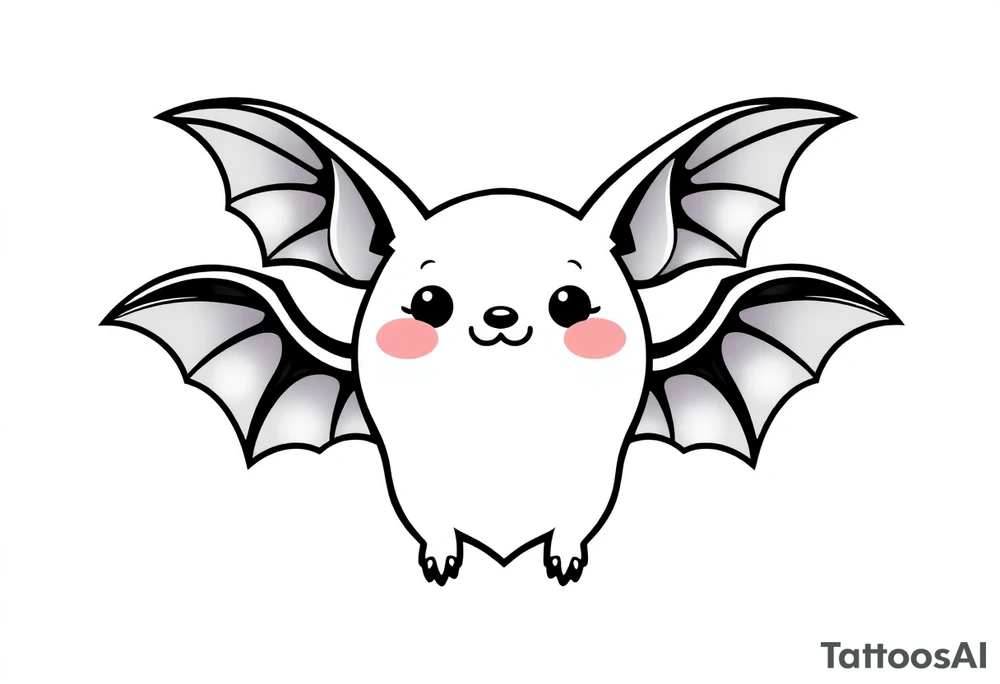 cute bat tattoo idea