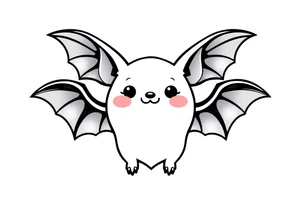 cute bat tattoo idea