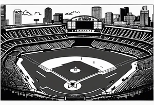 Minute Maid Park with Houston Astros written below it tattoo idea