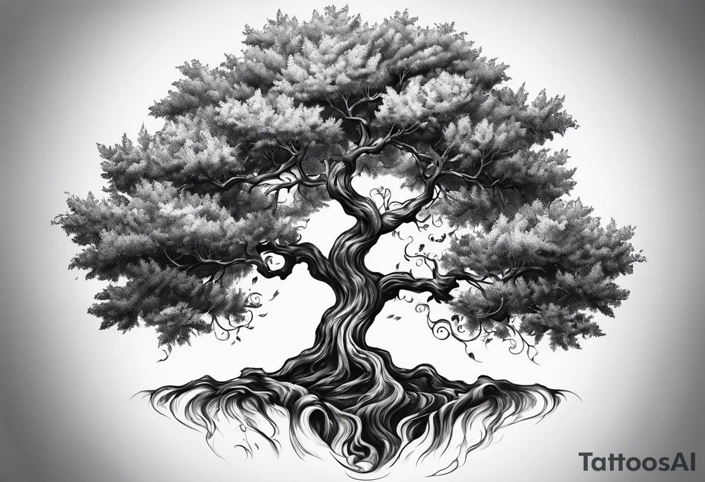Italian mallochio tree tattoo idea
