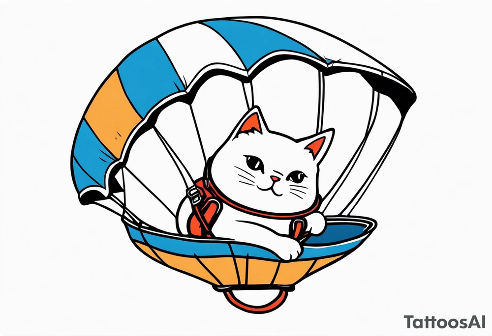 a cat going skydiving tattoo idea