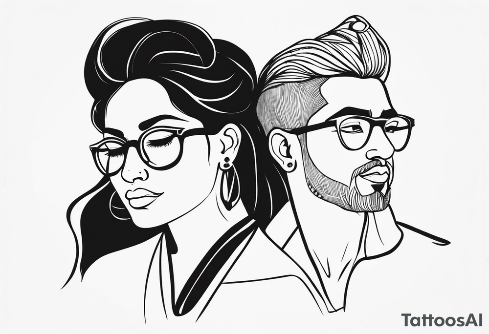 Couple name RISHI & THRISHIKA tattoo idea