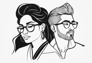 Couple name RISHI & THRISHIKA tattoo idea