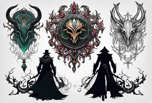 Eldritch god, bloodborne hunter's mark tattoo idea