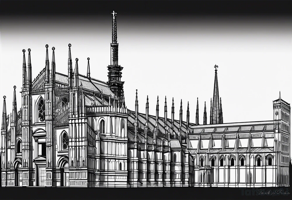 duomo of milano minimal tattoo idea