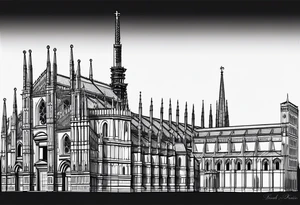 duomo of milano minimal tattoo idea