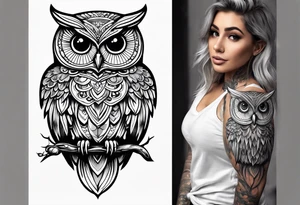 Friendly owl tattoo idea