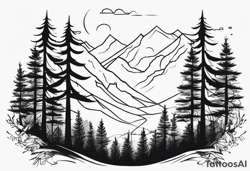 dark forest tattoo idea