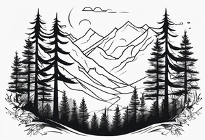 dark forest tattoo idea