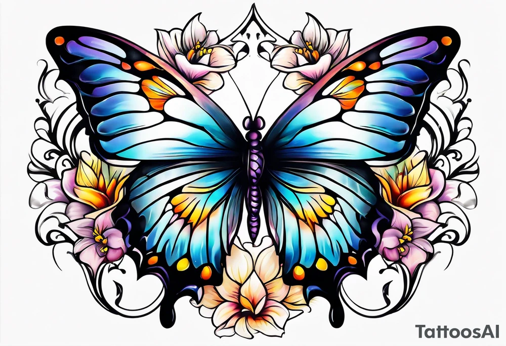 Magic butterfly tattoo idea