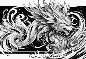 Full arm sleeve, anime style tattoo idea
