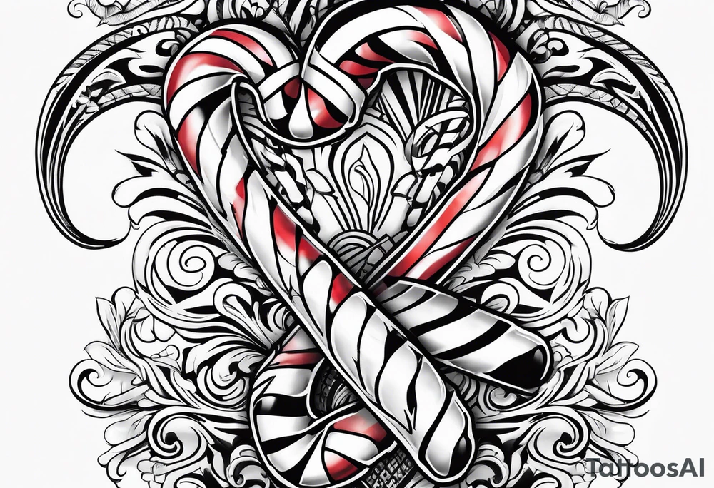 candy cane tattoo idea