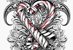 candy cane tattoo idea