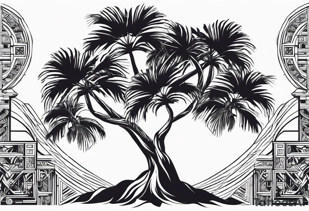tree palm but instead of leaves there are palms (part of hand) tattoo idea