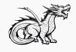 Dragon in color minimalism tattoo idea