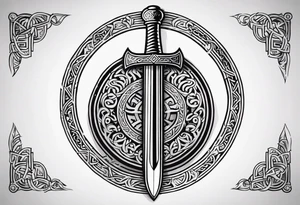 Valhalla viking 
Sword shield gods tattoo idea