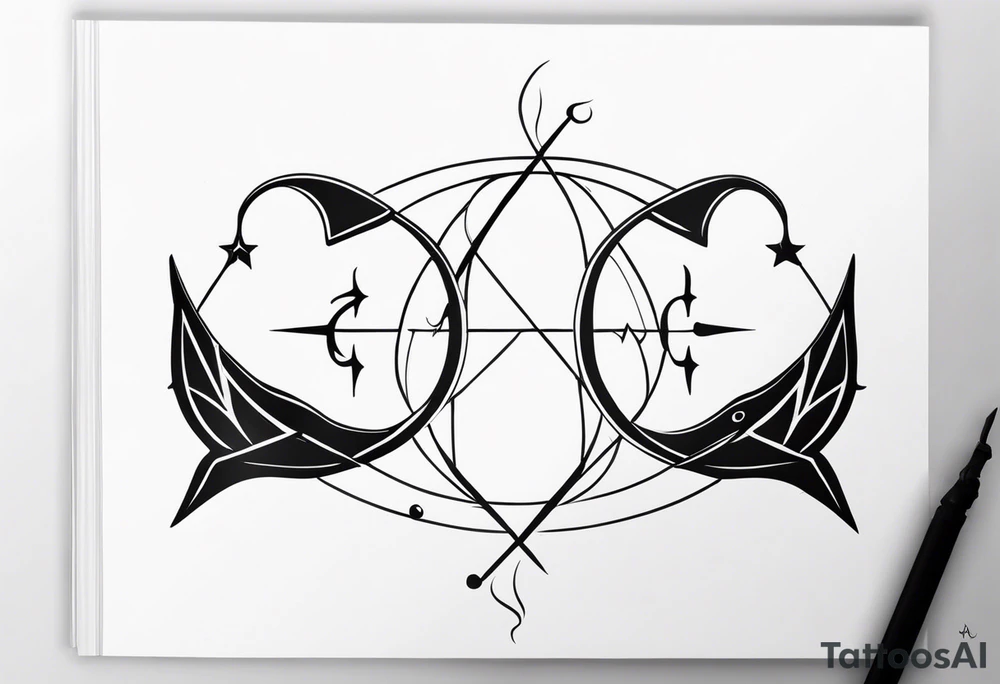 pisces and sagittarius tattoo idea